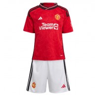 Camisa de time de futebol Manchester United Alejandro Garnacho #17 Replicas 1º Equipamento Infantil 2023-24 Manga Curta (+ Calças curtas)